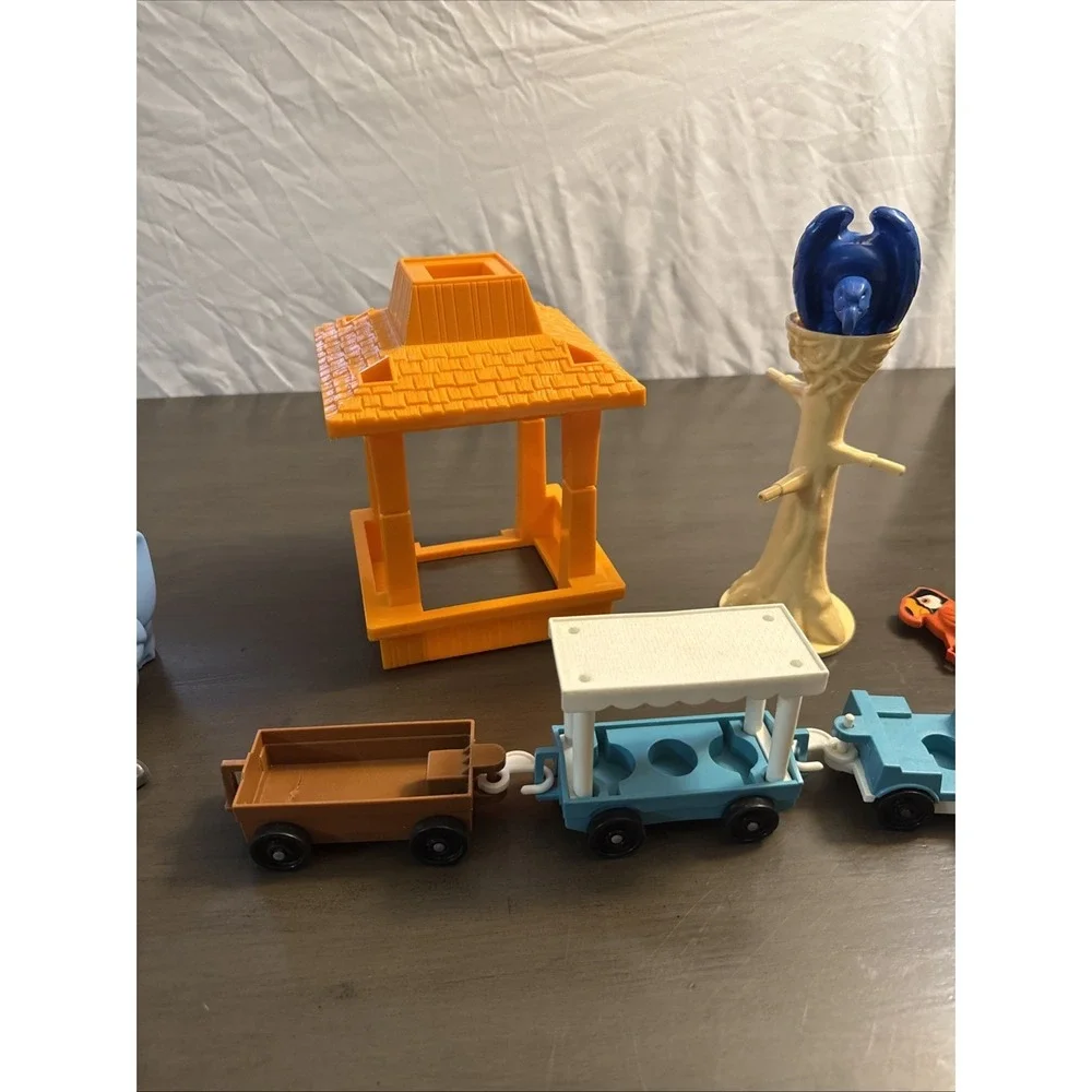Vtg Fisher-Price Little People‎ Zoo Accessories Animals 1984 Tram Car Tree Food